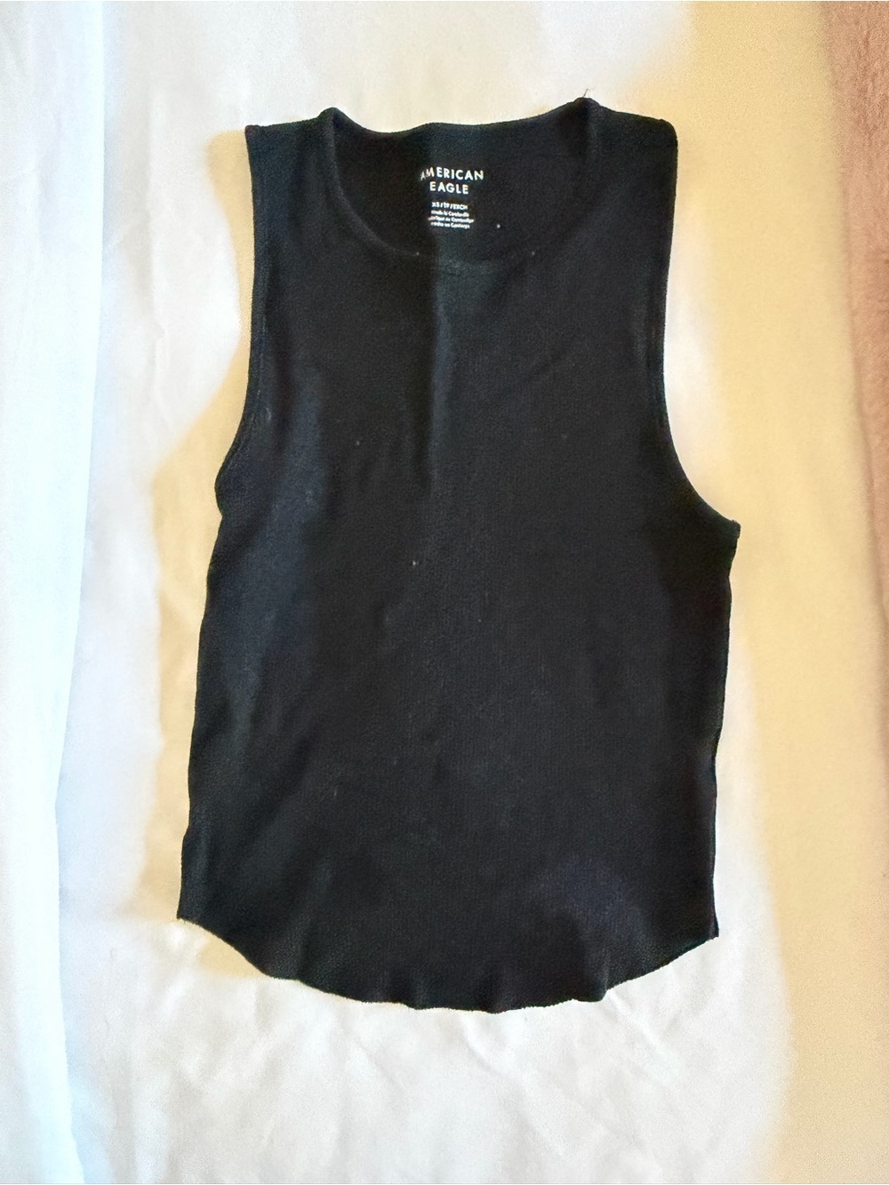 American Eagle Outfitters Black Ribbed Crewneck Tank